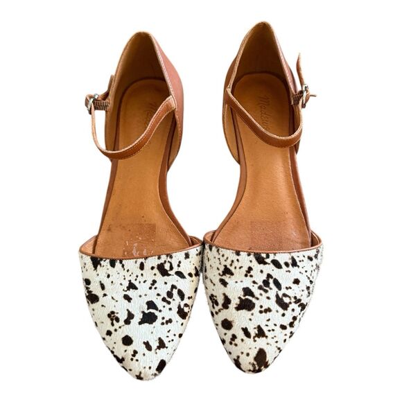 MADEWELL Beatrice Sz 8.5 Strap Animal Hair Brown Leather O’Dorsey Flats 87962 - Picture 3 of 8